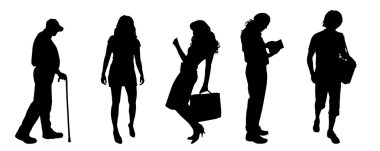 Farklı insan siluetleri.