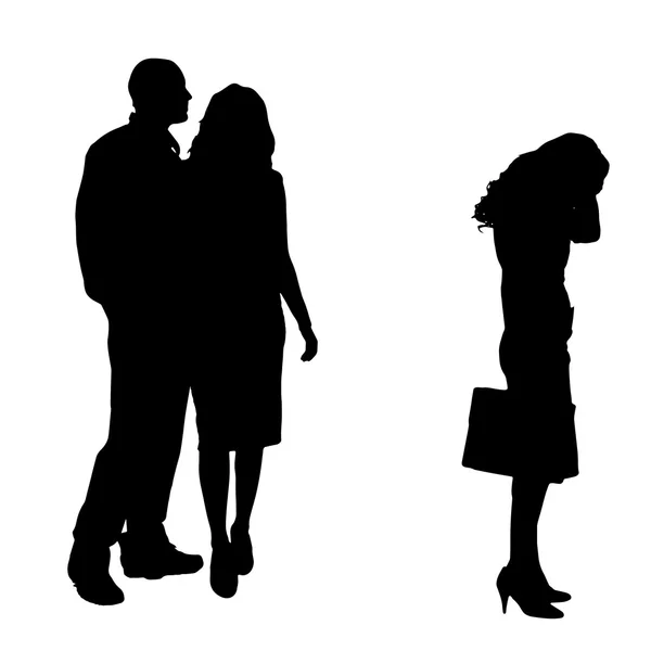 Silhouette d'un couple . — Image vectorielle