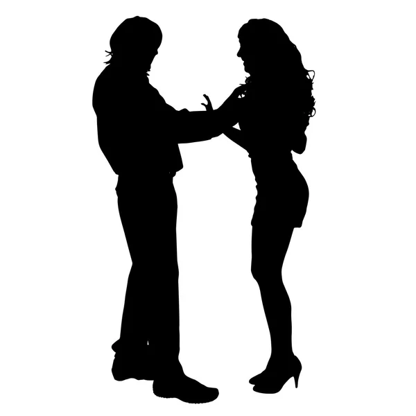 Silhouette of a couple. — Stock Vector