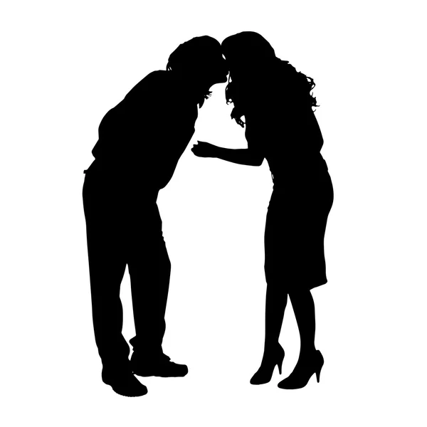 Silhouette d'un couple . — Image vectorielle