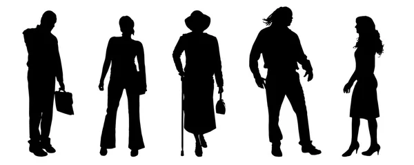 Silhouettes of different people. — Stock Vector