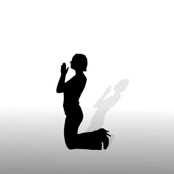 Silhouet van een vrouw. — Stockvector