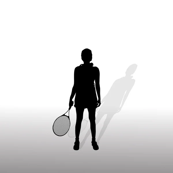 Vrouw die tennis speelt. — Stockvector