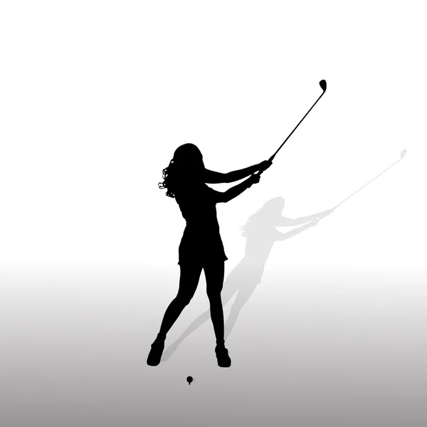 Frau, die Golf spielt. — Stockvektor