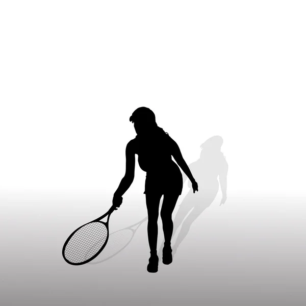 Femme qui joue au tennis . — Image vectorielle