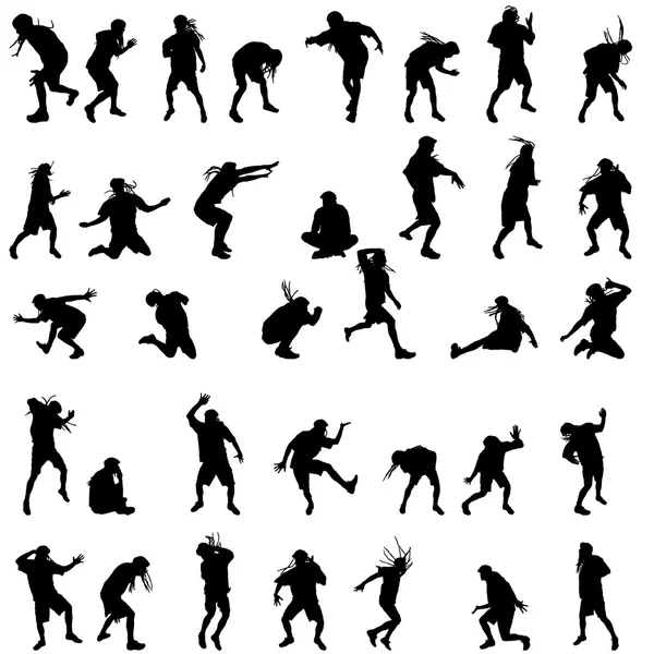 Silhouettes de gens qui dansent — Image vectorielle