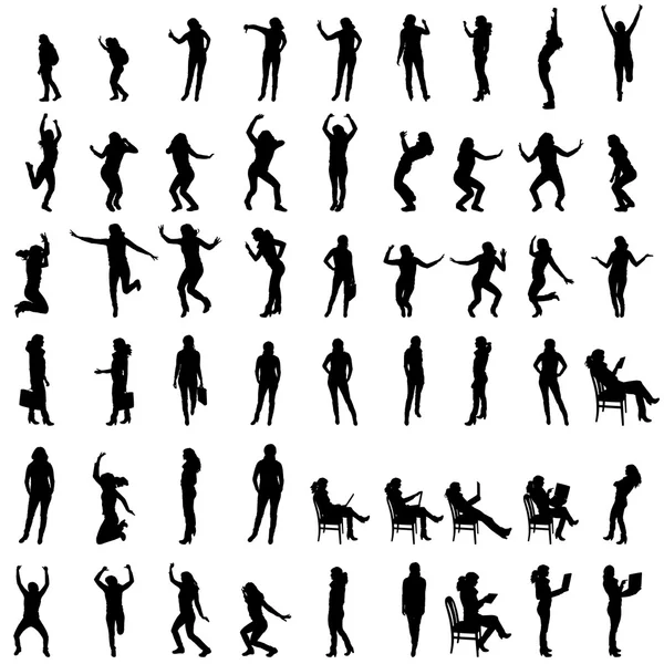 Silhouettes de femmes — Image vectorielle