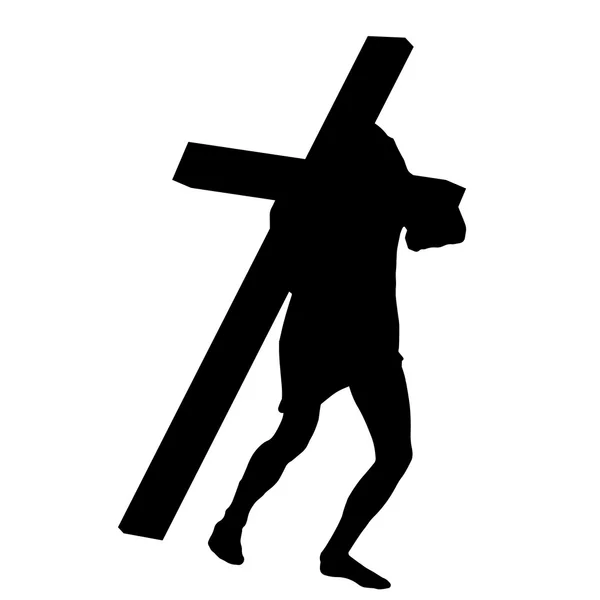 Jesus with the cross. — Stock Vector