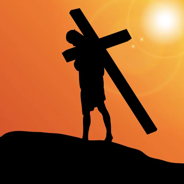 Ο Ιησούς με τον σταυρό. — Διανυσματικό Αρχείο