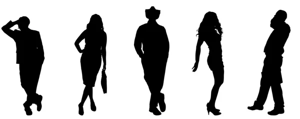 Silhouettes of different people. — Stock Vector