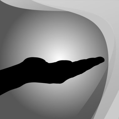 Bir elin silüeti.