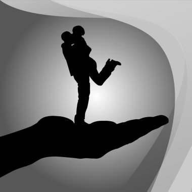 Çift Palm'da silüeti