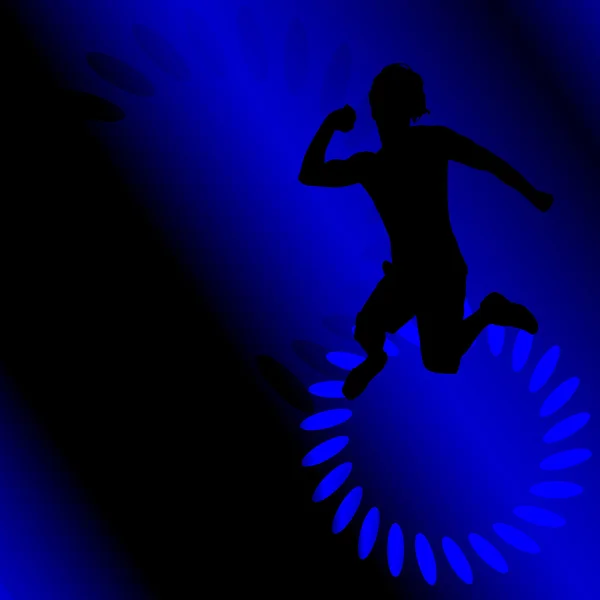 El hombre baila entre luces . — Vector de stock