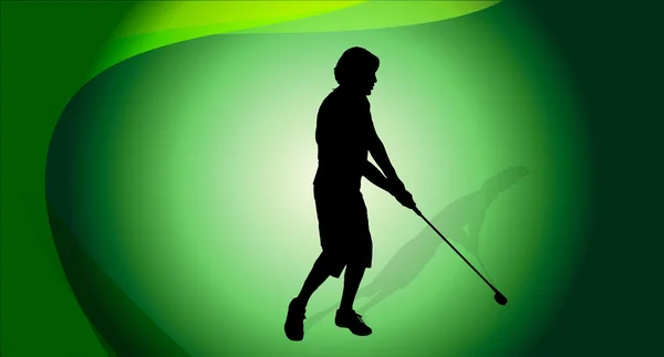 Hombre que juega al golf . — Vector de stock