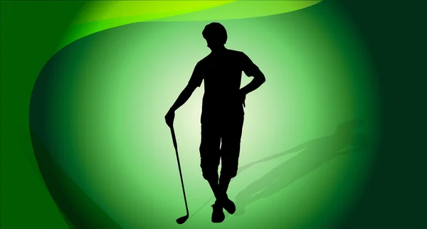 Hombre que juega al golf . — Vector de stock