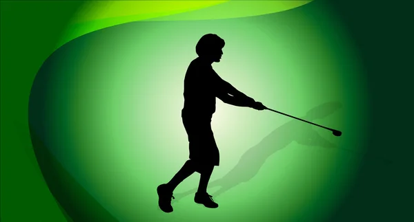 Hombre que juega al golf . — Vector de stock