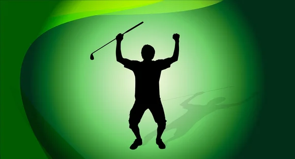 Man who plays golf. — Stock Vector