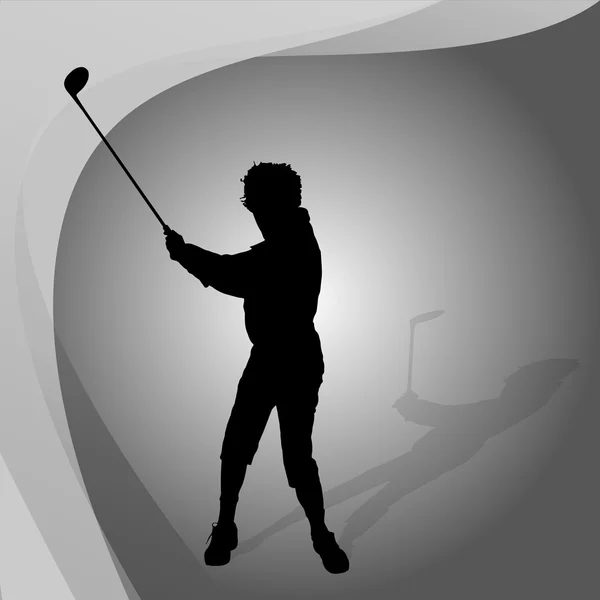 Man who plays golf. — Stock Vector