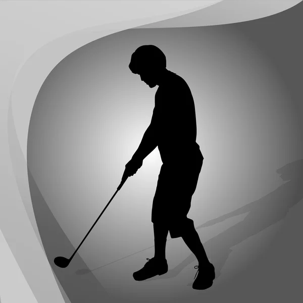 Mannen som spelar golf. — Stock vektor