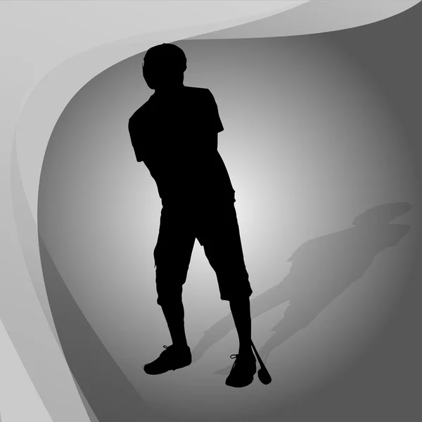 Homme qui joue au golf . — Image vectorielle