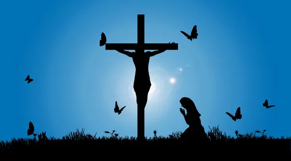 Ο Ιησούς στο σταυρό. — Διανυσματικό Αρχείο