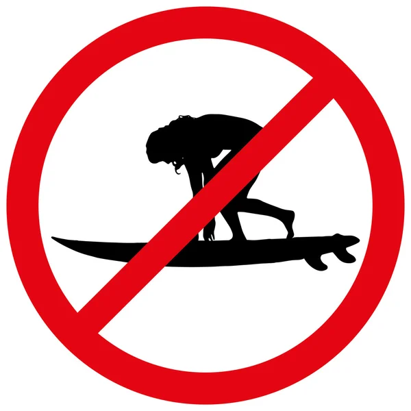 Förbud mot surfing. — Stock vektor