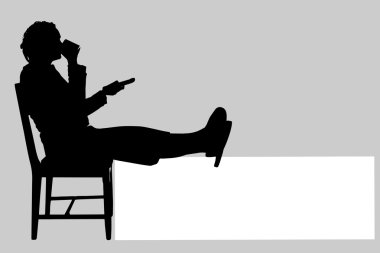 Yönetim kurulu olan bir kadın silüeti