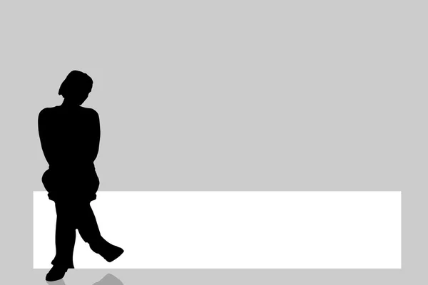 Silhouette d'une femme avec planche — Image vectorielle