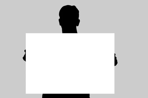 Silhouette d'une femme avec planche — Image vectorielle