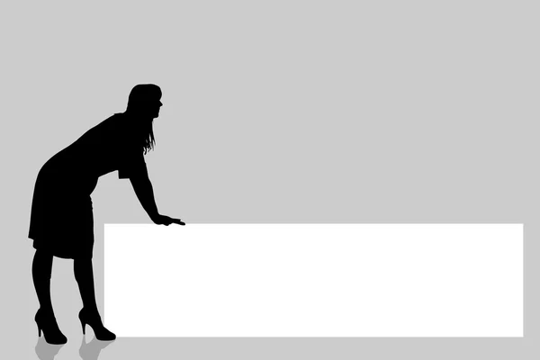 Silhouette d'une femme avec planche — Image vectorielle