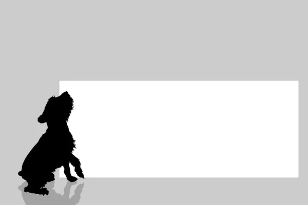 Silhouette d'un chien avec planche — Image vectorielle