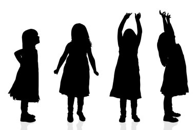 Black silhouette of a girls clipart