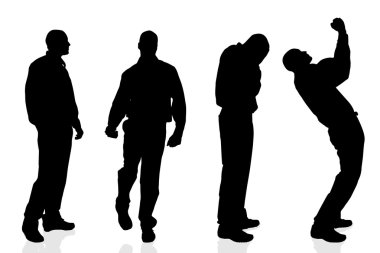 Siyah bir adam silüeti.