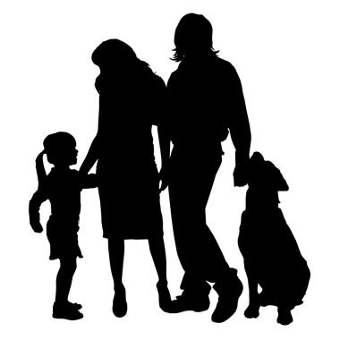 Siyah bir aile silüeti