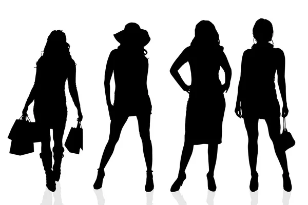 Silhouette noire d'une femme — Image vectorielle