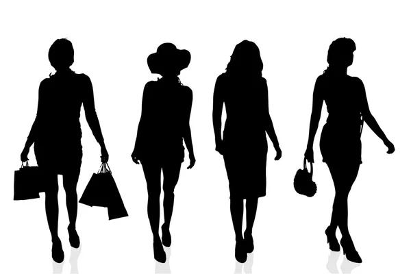 Silhouette noire d'une femme — Image vectorielle