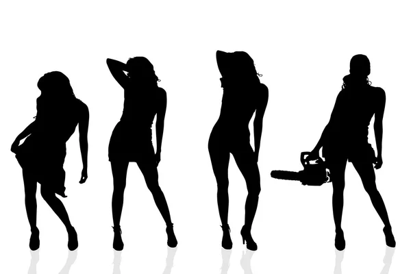 Silhouette noire d'une femme — Image vectorielle