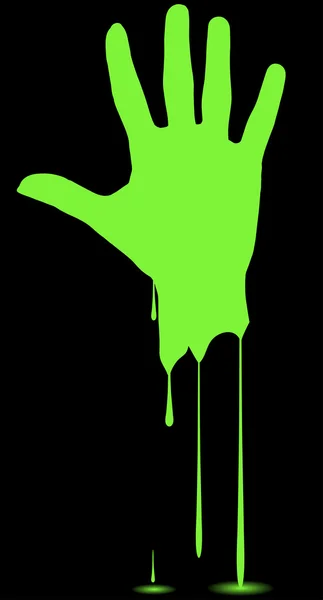 Grüne Silhouette der Hand — Stockvektor