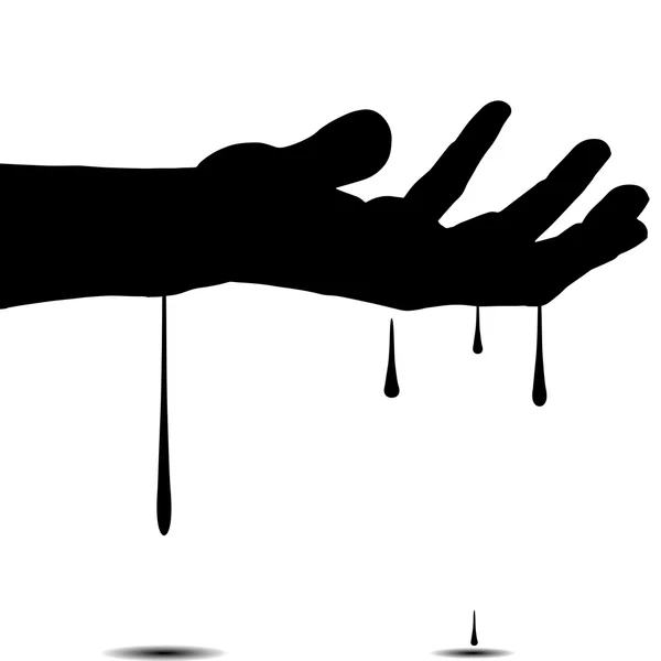 Černá silueta ruky — Stockový vektor
