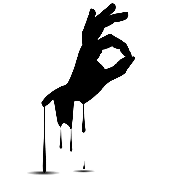 Černá silueta ruky — Stockový vektor