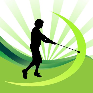 Golf oynayan bir adamın silueti