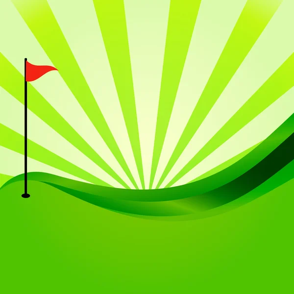 Silueta de golf en verde — Vector de stock