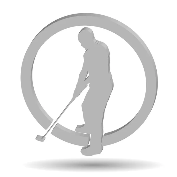 Silhuett av golf logo — Stock vektor