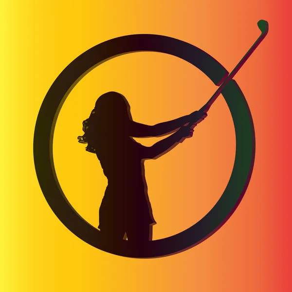 Silhouette del logo del golf — Vettoriale Stock