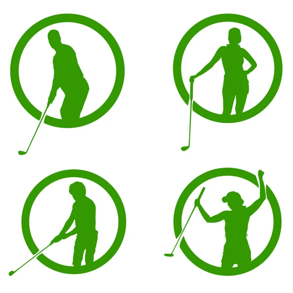 Siluety golfové logo — Stockový vektor