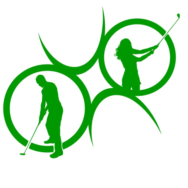 Silhouet van golf logo — Stockvector