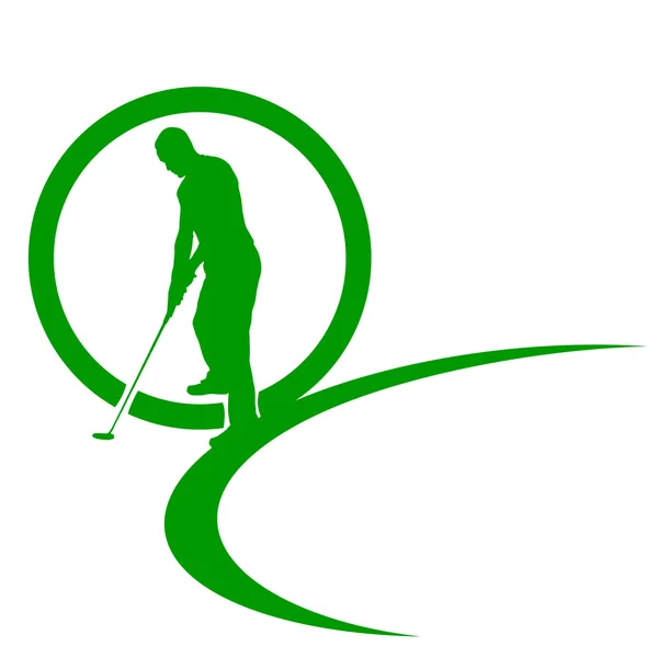 Silhouette del logo del golf — Vettoriale Stock