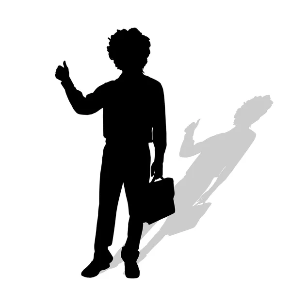 Silhouette noire d'un homme d'affaires . — Image vectorielle