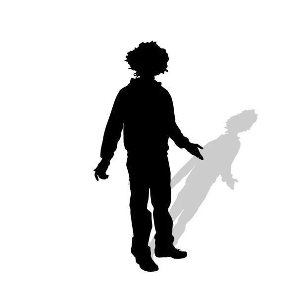 Schwarze Silhouette eines Mannes. — Stockvektor