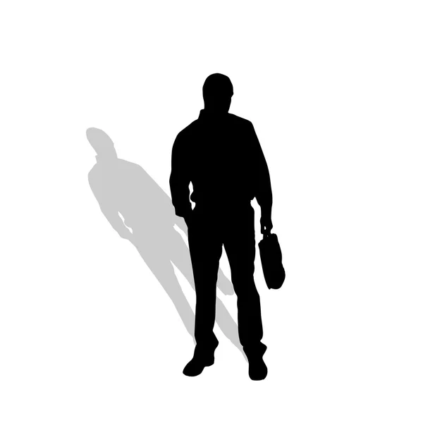 Silhouette noire d'un homme d'affaires . — Image vectorielle